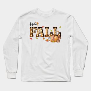 Hello Fall Cute Pumpkin Shirt Long Sleeve T-Shirt